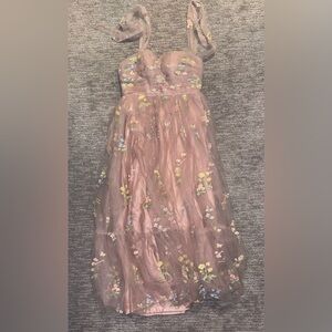 Floral Embroidered Tulle Dress